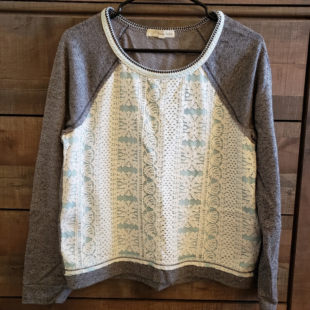 Sweater with Lace Front